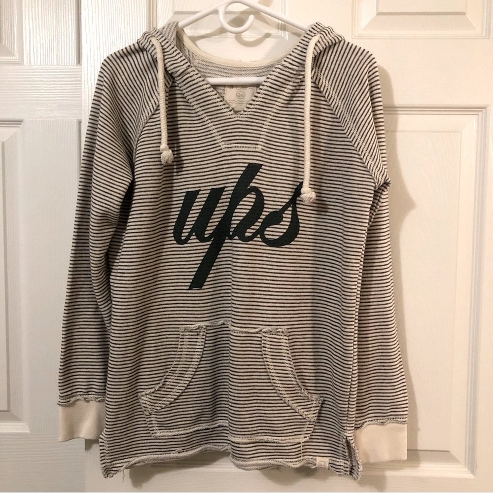 Blue 84 - ups - striped beach cover up hoodie size M
